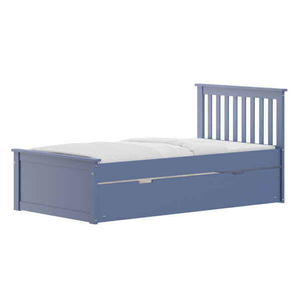 Harriet Bee Twin Trundle Bed, Solid Wood Bed Frame with Twin Size Pull